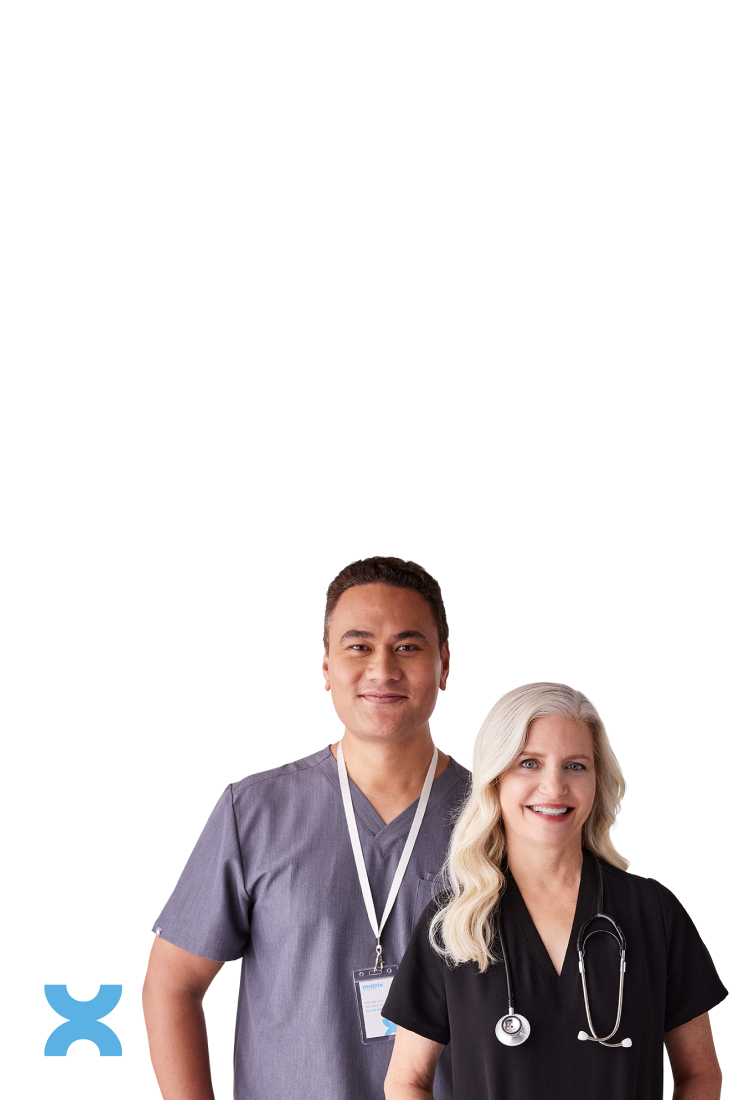 clinicians next to the matrix logo
