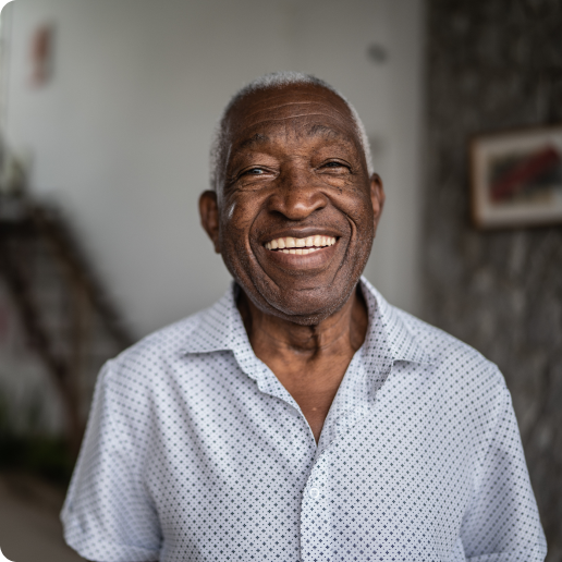 smiling man in a nice button up shirt