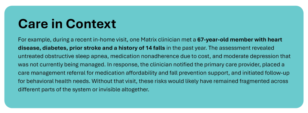 content block about a real world example from a Matrix Member